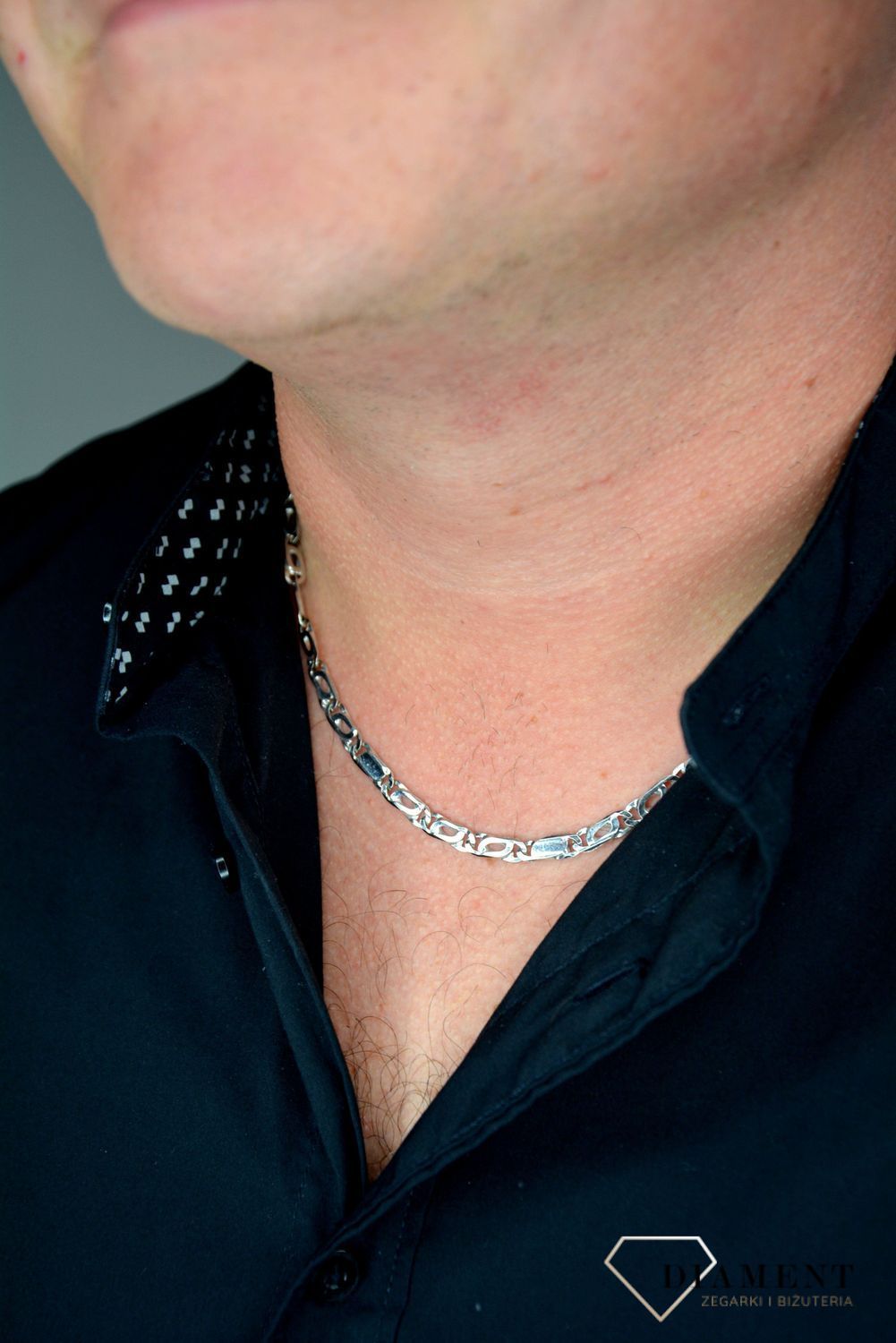 Złoty łańcuszek 585 białe złoto 5 mm DIA-LAN-1197-585 5mm.jpg